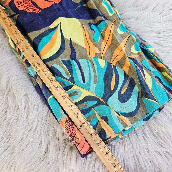 Soft Surroundings Aliso Point Tropical Linen Pants Hawaiian Beachy Size Large - Picture 11 of 12